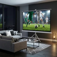 HOMCOM Ecran Proiector 84 Inch cu Trepied Reglabil, din Plastic și Metal, 200x8x118 cm, Alb(m-10)