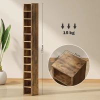 HOMCOM 204 CD Tall Narrow Media Storage Tower - Rustic Brown(m-3)