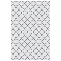Outsunny Tapete de Exterior Moderno Reversível e Impermeável para Varanda Campismo Praia 182x274cm Cinza e Branco(m-12)