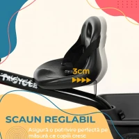 AIYAPLAY Tricicletă pentru Copii 2-5 Ani cu Scaun Reglabil, Coș și Apărătoare de Noroi, Negru(m-5)