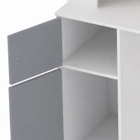 AIYAPLAY Kids Desk and Chair Set Storage Shelves Kids Desk Adjustable Tablet Stand Cork Board Pen Holder Grey(m-13)