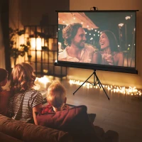 HOMCOM Écran de projection 84 pouces avec support trépied hauteur réglable, écran 4K HD 16:9(m-2)