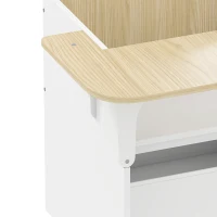 AIYAPLAY Kids Table and Chair Set, Children Desk and Chair with Storage Bins for Playing, Reading, Painting, for Ages 3-5, White(m-13)