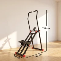 SPORTNOW Stair Stepper for Home Gym with 3 Resistances, Foldable Vertical Stair Climber with Adjustable Handlebar, LCD Monitor(m-3)
