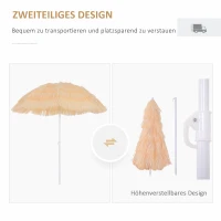 Outsunny Zonnescherm strandscherm party tuinscherm Hawaii-parasol 160 cm 2 kleuren(m-4)