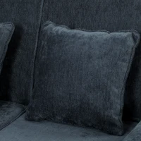 HOMCOM 2 Seater Sofa Bed 3-in-1 Convertible Chenille Pull Out Sleeper Sofa with 5-Position Adjustable Backrest, Dark Blue(m-11)