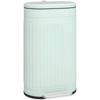 HOMCOM 30L Metal Kitchen Bin, with Soft-Close Lid - Light Green(m-1)