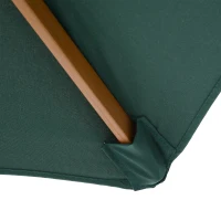 Outsunny Ombrellone da Giardino 2.5x2.3m a 6 Stecche, in Legno e Poliestere, Verde Scuro(m-9)