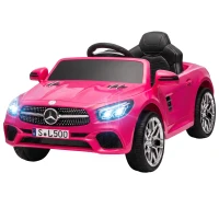 AIYAPLAY Voiture Électrique Enfants 12V Mercedes-Benz SL500, 3-5 km/h, 2 Moteurs, Télécommande 2,4G, pour 3-5 Ans, Rose(m-15)