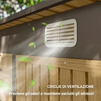 Outsunny Capanno porta attrezzi con 2 prese d’aria e chiavistello, 249x121x183 cm, Color rovere(m-6)