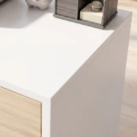 HOMCOM Gaveteiro de Escritório com Rodas e 5 Gavetas, Arquivador Móvel, para Estúdio e Sala, 40x40x67 cm Branco e Natural(m-12)
