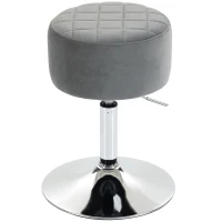 HOMCOM Bar Stool Adjustable Swivel Chair Velvet-Feel Seat 1 Piece, Grey(m-15)