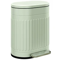 HOMCOM Afvalemmer 20L Pedaalemmer met Deksel Voetpedaal Uitneembare Binnenemmer Soft-Close Functie 36,5 x 31,2 x 45 cm, Groen(m-1)