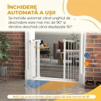 PawHut Poartă pentru Câini Lățime Reglabilă 74-148 cm, Albă(m-5)