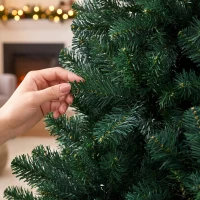 HOMCOM 7ft Artificial Christmas Tree, Fir Hinged Xmas Tree with 1100 Branch Tips, Foldable Steel Stand, Green(m-10)