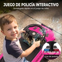 AIYAPLAY Coche Correpasillos de Policía para Niños de 18-36 Meses con Luz Música y Espacio de Almacenaje 65x29,5x36 cm Rosa(m-4)