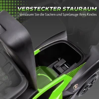 AIYAPLAY Rutschauto mit Schiebstange 2-in-1 Rutschfahrzeug mit Lenkrad mit Hupe Fußstütze Sitzstauraum Grün(m-6)