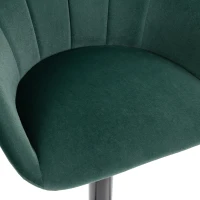 HOMCOM Bar Stools Set of 2 Adjustable Swivel Velvet Breakfast Bar Stools with Backrest, Dark Green(m-11)