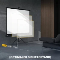 HOMCOM Projectiescherm 4:3, filmscherm voor thuis of kantoor, zwart(m-7)