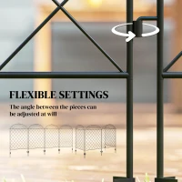 Outsunny Decorative Garden Fencing, 43in x 11.4ft Outdoor Picket Fence Panels, 4PCs Rustproof Steel Wire Landscape Flower Bed Border Edging, Gentle Swirls(m-5)