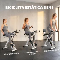 SPORTNOW Bicicleta Estática Plegable con 8 Niveles de Resistencia Volante Pantalla LCD Bluetooth Pulsómetro y Sillín Ajustable(m-4)