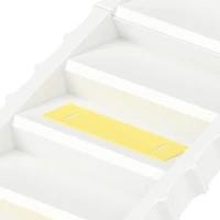 PawHut Rampa Plegable para Perros para Coche y Camas Altas de 10 Peldaños con Tiras y Alfombrillas Antideslizantes Blanco(m-9)
