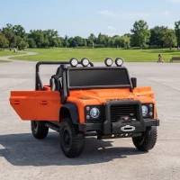 AIYAPLAY Kids Ride On Car with Remote Control, Music, Horn, 4 Spring Suspension Wheels, LED Lights for 3-5 Years Old, Orange(m-8)