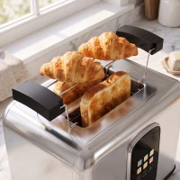 HOMCOM 2 Slice Smart Toaster with Touch Screen & LED Countdown, Toaster with Warming Rack, 6 Browning Levels, Memory Function(m-10)