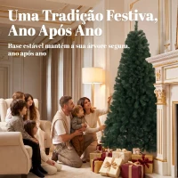 HOMCOM Árvore de Natal Artificial 200 cm com 1000 Ramos, Base Dobrável, Design por Secções e Montagem Fácil, Verde(m-7)