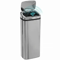 HOMCOM 50L Infrared Touchless Automatic Motion Sensor Dustbin Stainless Steel Trash Can Home Office(m-1)