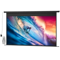 HOMCOM Écran de projection motorisé 120 pouces, 16:9 4K HD, fixation mural ou plafond avec télécommande, 297x8x183cm(m-12)