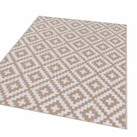 Outsunny Outdoor Rug Reversible Mat Plastic Straw Rug Portable RV Camping Mat for Garden Deck Picnic Indoor, 182 x 274 cm (6 x 9 ft), Coffee & White(m-10)
