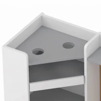 AIYAPLAY Kids Desk and Chair Set Storage Shelves Kids Desk Adjustable Tablet Stand Cork Board Pen Holder Grey(m-12)