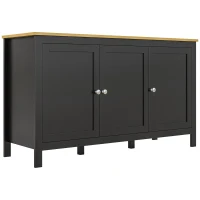 HOMCOM Sideboard, Buffet Cabinet with Doors and Adjustable Shelves for Living Room, Entryway, Black and Natural(m-11)