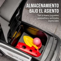 AIYAPLAY Coche Correpasillos de Policía para Niños de 18-36 Meses con Luz Música y Espacio de Almacenaje 65x29,5x36 cm Negro(m-7)