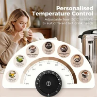 HOMCOM 6.5L Catering Urn, 1500W Stainless Steel Hot Water Boiler Dispenser with Thermostat, Keep Warm Function & Easy Pour Tap(m-5)