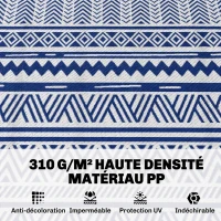 Outsunny Tapis extérieur Style Graphique - Tapis réversible 2 Motifs - dim. 2,74L x 1,82l m - PP Haute densité 310 g/m²(m-4)
