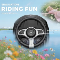 AIYAPLAY 2 in 1 Baby Ride on Push Car Mercedes-Benz C-Class Licensed Walker Foot to Floor Push-Along with Removable Handle, Black(m-7)