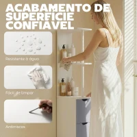 HOMCOM Armário Alto para Casa de Banho com 2 Prateleiras 1 Porta e 2 Gavetas 15x33x136 cm Branco(m-6)