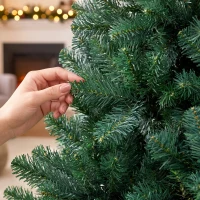 HOMCOM 5ft Artificial Christmas Tree, Fir Hinged Xmas Tree with 420 Branch Tips, Foldable Steel Stand, Green(m-10)