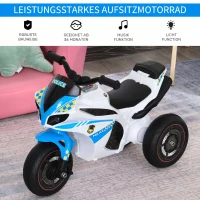 HOMCOM Rutschauto, Rutschfahrzeug mit Musik und Scheinwerfer, Kinderfahrzeug im Rennmotorrad-Design, bis 20kg 18-36 Monate Blau(m-4)
