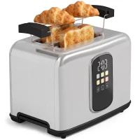HOMCOM 2 Slice Smart Toaster with Touch Screen & LED Countdown, Toaster with Warming Rack, 6 Browning Levels, Memory Function(m-15)