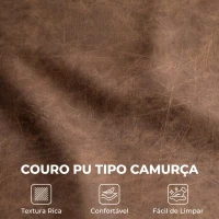 HOMCOM Cadeirão Relax Individual em PU com Almofada de Assento com Molas, Encosto Acolchoado e Pés de Madeira 72x76x80 cm Castanho(m-4)