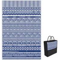 Outsunny Tapis extérieur Style Graphique - Tapis réversible 2 Motifs - dim. 2,74L x 1,82l m - PP Haute densité 310 g/m²