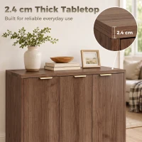 HOMCOM Sideboard Cabinet, Modern Storage Cabinet with 3 Doors and Adjustable Shelves for Living Room, Dining Room, Brown(m-6)