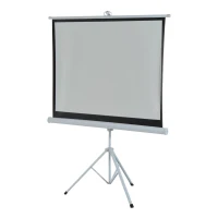 HOMCOM Écran de Projection avec Trépied Pliable 84 Pouces 4K HD 4:3, 180L cm, Écran Vidéoprojecteur, Hauteur Réglable, Angle de Vision 160°, pour Home Cinéma, Films en Intérieur/Extérieur, Blanc(m-15)