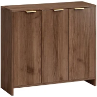 HOMCOM Sideboard Cabinet, Modern Storage Cabinet with 3 Doors and Adjustable Shelves for Living Room, Dining Room, Brown(m-1)