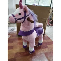 AIYAPLAY Ride on Horse Pedal Ride On Walking Horse Toy Rotatable Head Neighing Sound, Pink(m-3)