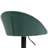 HOMCOM Bar Stools Set of 2 Adjustable Swivel Velvet Breakfast Bar Stools with Backrest, Dark Green(m-12)