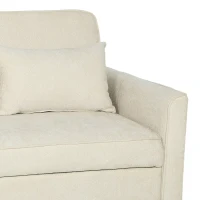 HOMCOM Sofá Cama 2 Plazas 3 en 1 de Chenilla 142 cm con Respaldo Ajustable y 2 Cojines Beige(m-6)